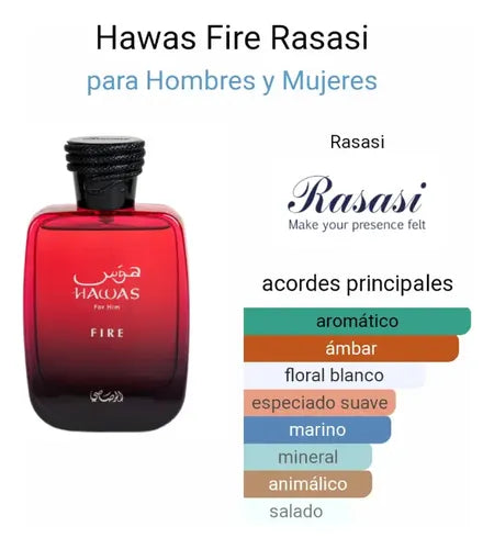 🔥🌊 RASASI HAWAS FIRE 100 ML – Eau de Parfum para Hombre