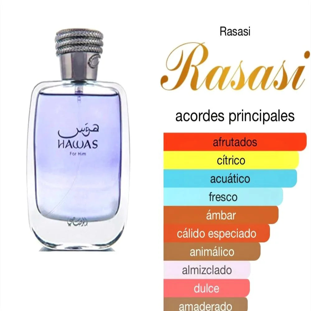 🌊💙 RASASI HAWAS FOR HIM 100 ML – Eau de Parfum para Hombre