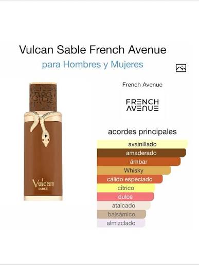 🥃🤎 FRENCH AVENUE VULCAN SABLE 100 ML – Eau de Parfum Unisex